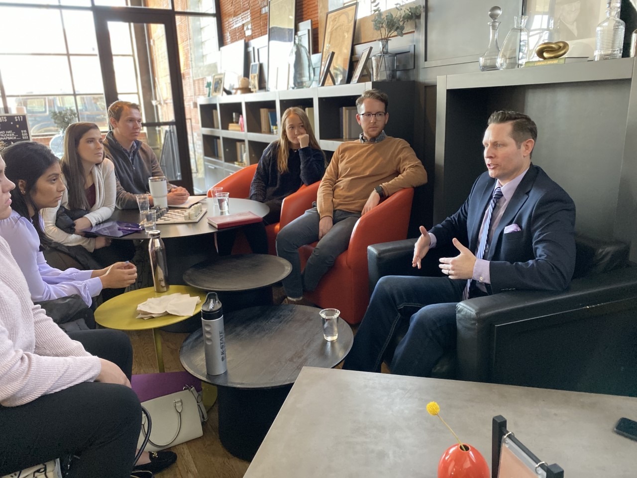 A photo of Andy DiOrio leading a group discussion.